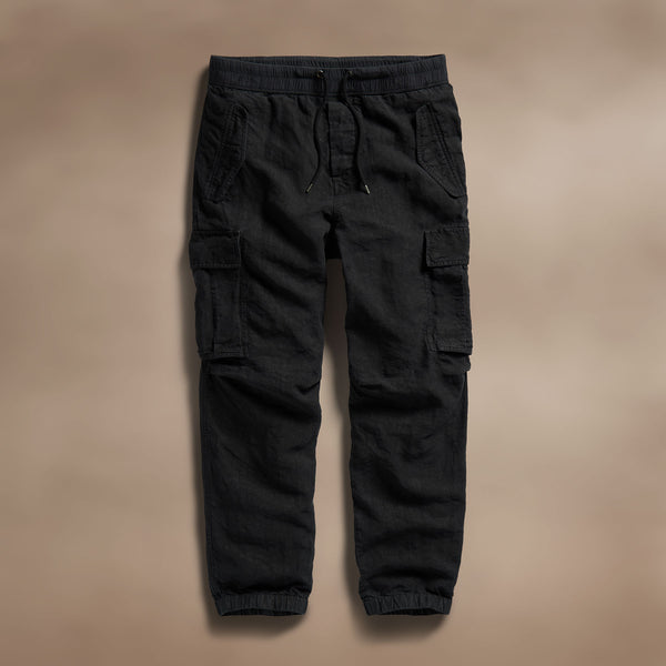 Textured Linen Flight Pant in Black | James Perse Los Angeles