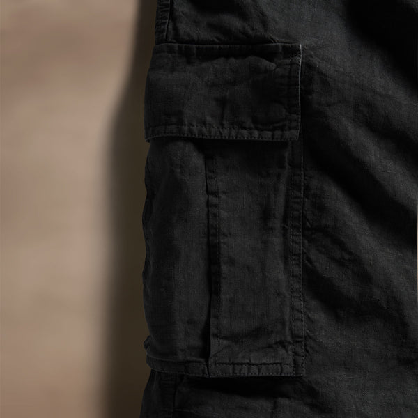 Textured Linen Flight Pant in Black | James Perse Los Angeles