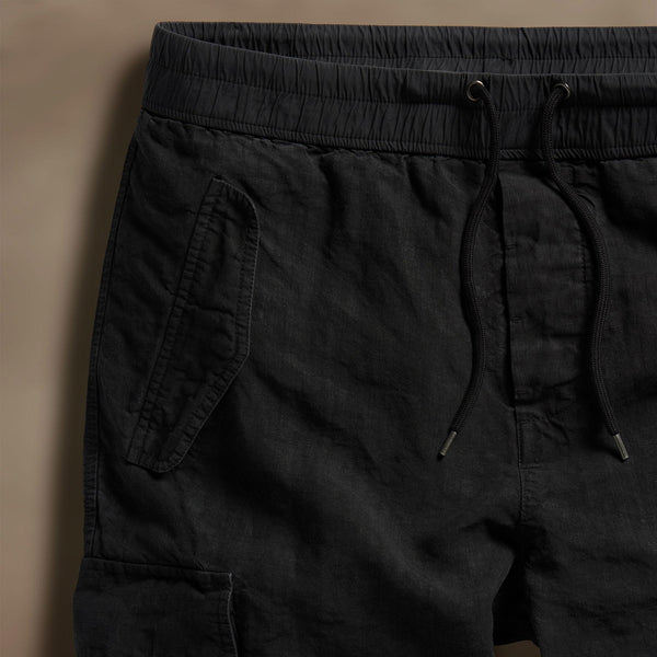 Textured Linen Flight Pant in Black | James Perse Los Angeles