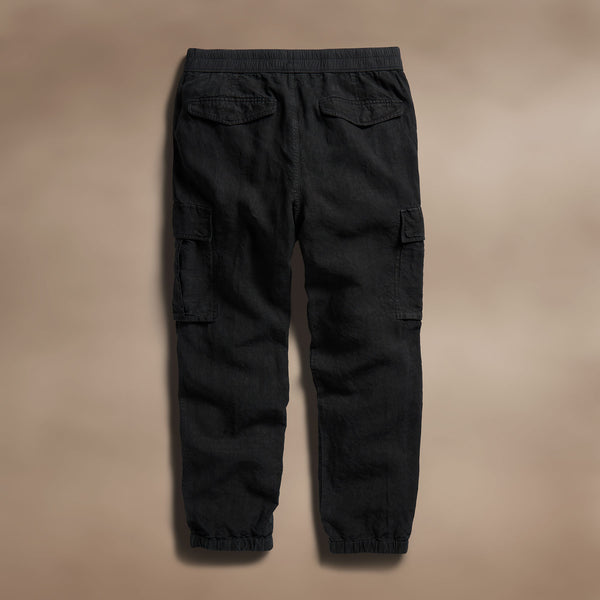 Textured Linen Flight Pant in Black | James Perse Los Angeles