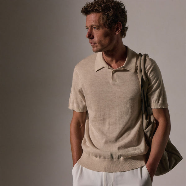 Ultrafine Cashmere Polo in Balsa | James Perse Los Angeles