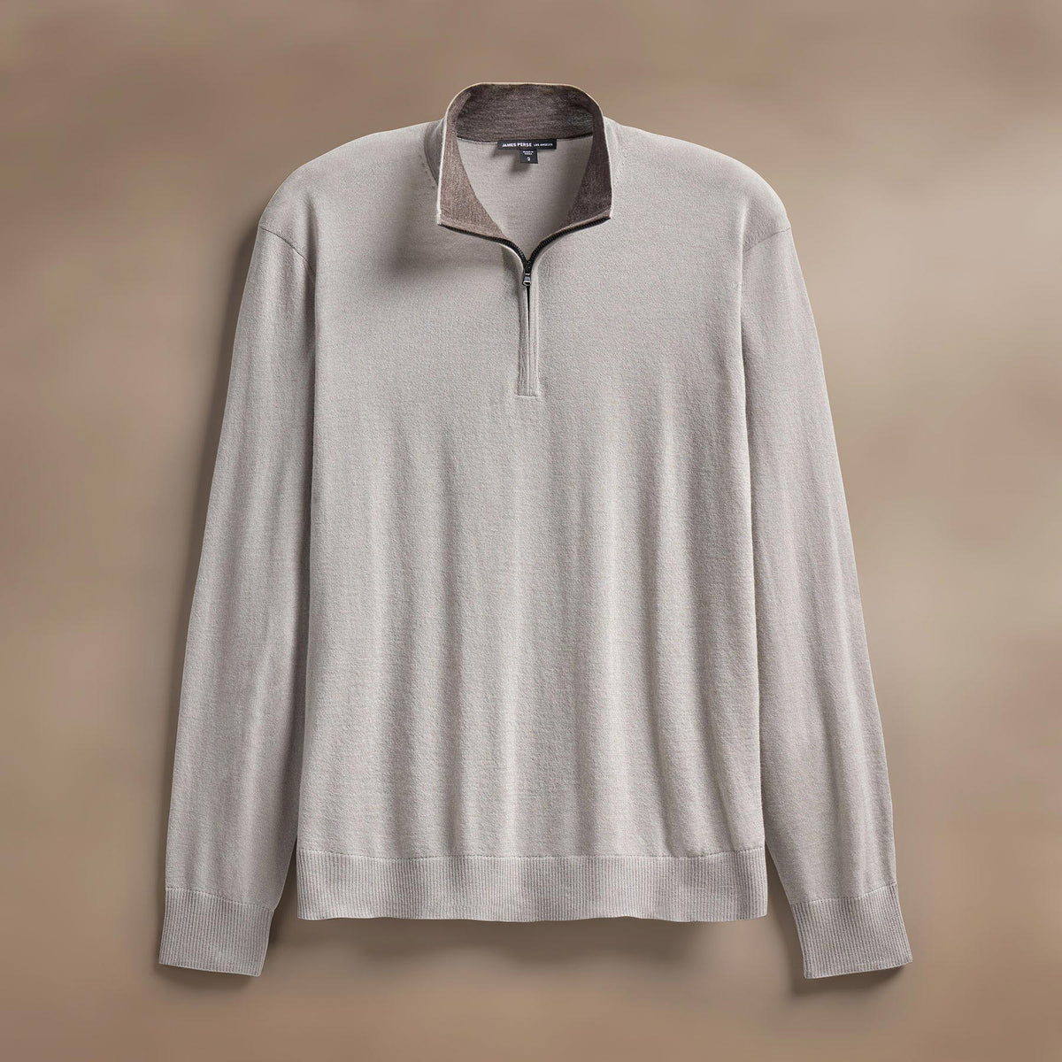 Ultra Fine Cshmr Half Zip in Concrete | James Perse Los Angeles