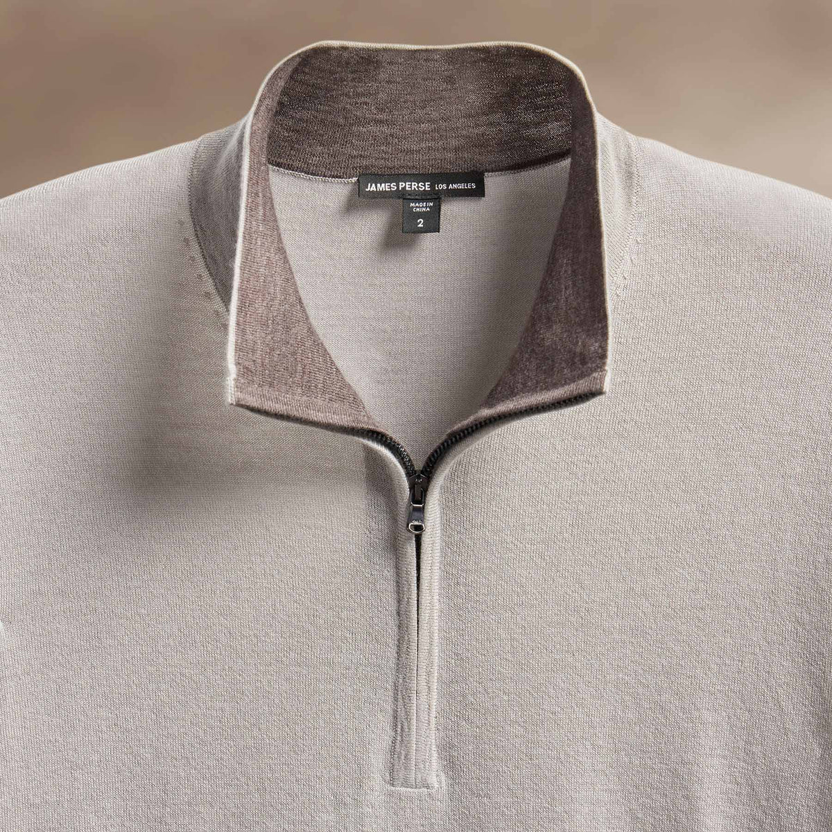 Ultra Fine Cshmr Half Zip in Concrete | James Perse Los Angeles