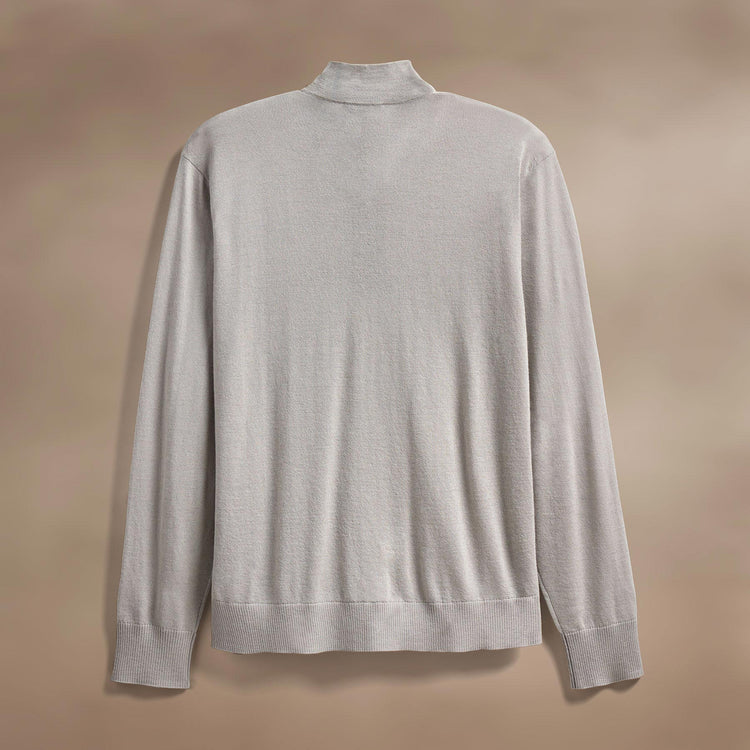 Ultra Fine Cshmr Half Zip in Concrete | James Perse Los Angeles