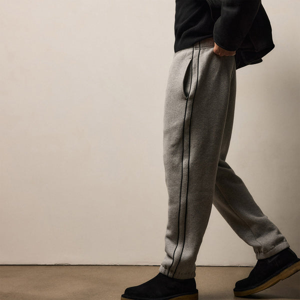 Cozy Sweat Pant With Piping in Heather Grey | James Perse Los Angeles