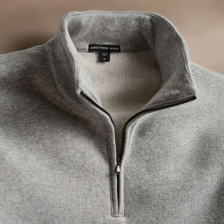 Cozy Half Zip  in Heather Grey | James Perse Los Angeles