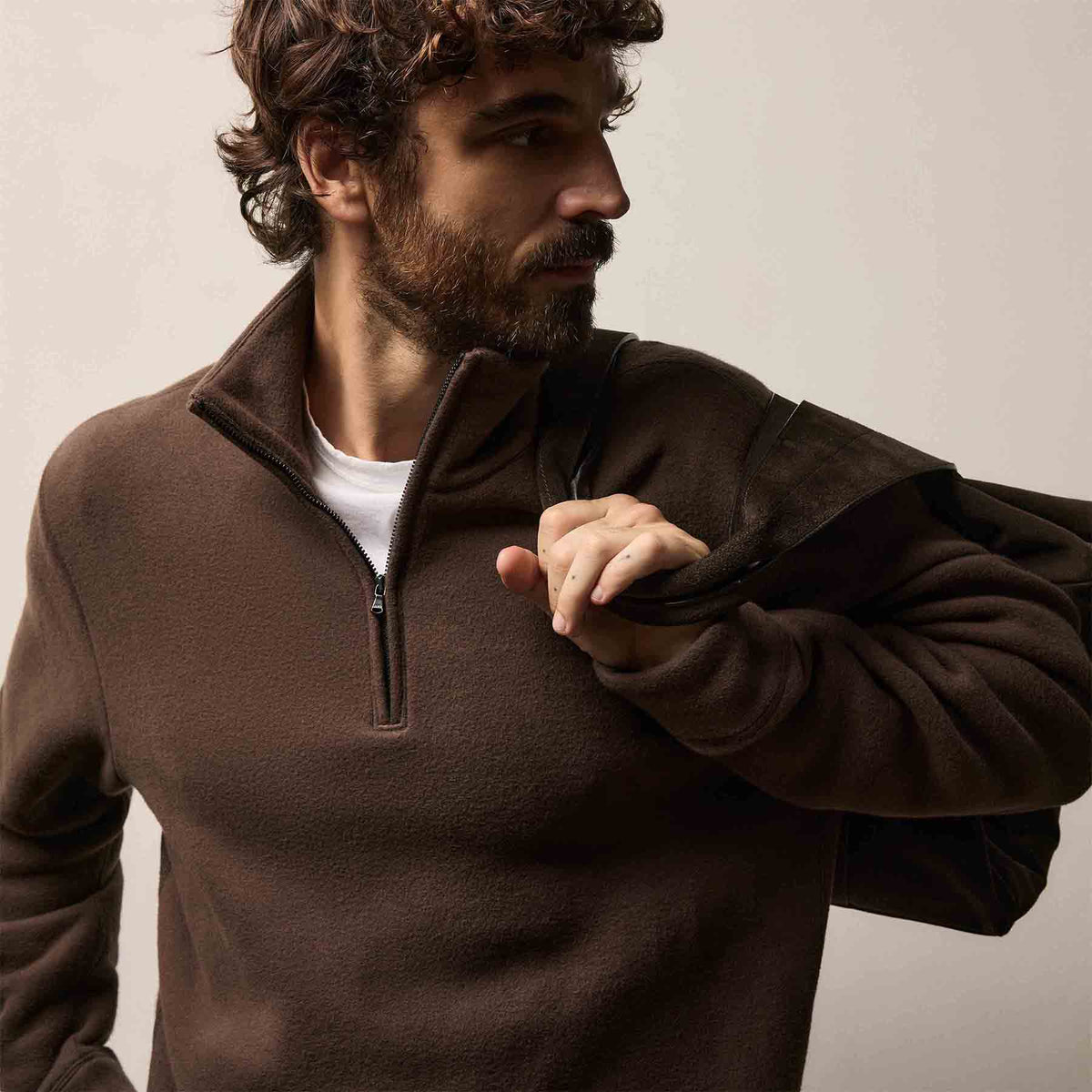 Cozy Half Zip in Porcupine | James Perse Los Angeles