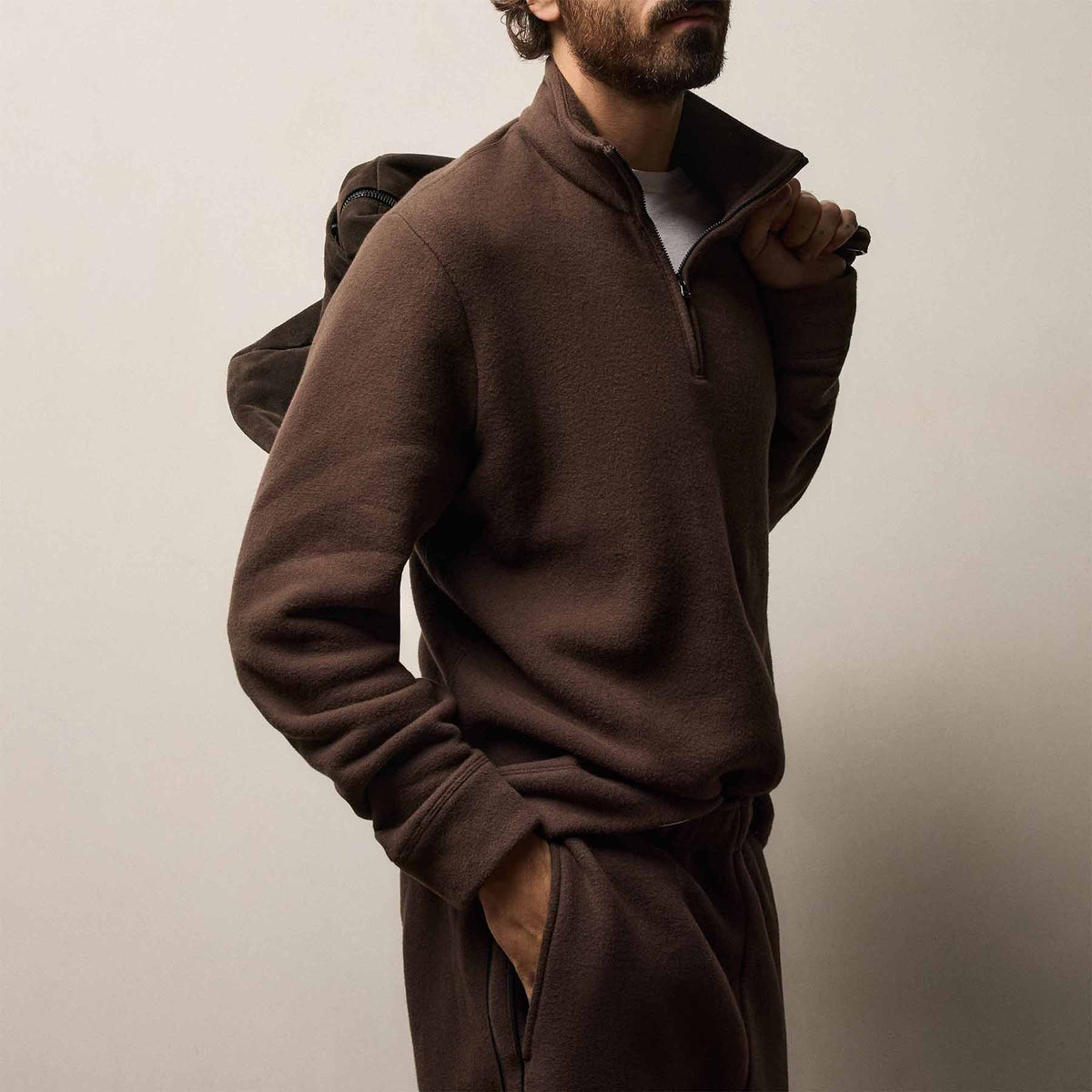 Cozy Half Zip in Porcupine | James Perse Los Angeles