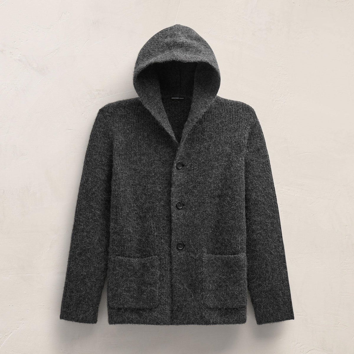 Chunky Waffle Knit Hooded Coat in Anthracite | James Perse Los Angeles
