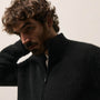 Wool Alpaca Stretch Zip Front in Black | James Perse Los Angeles