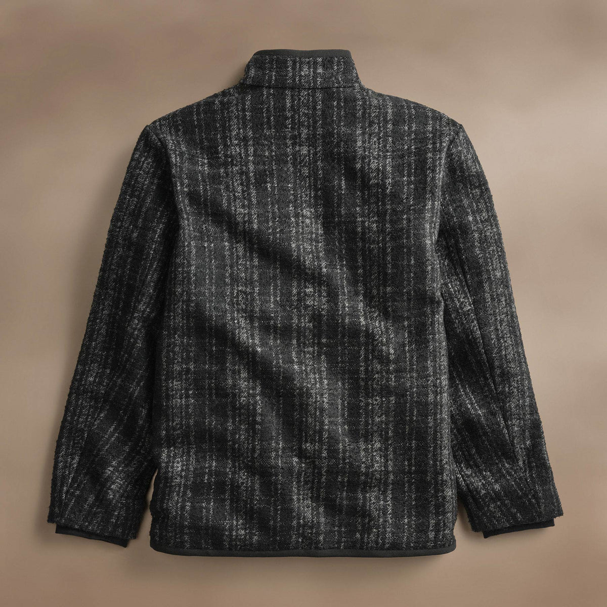 Wool Blend Plaid Car Coat  in Black/Grey Plaid | James Perse Los Angeles