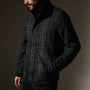 Wool Blend Plaid Car Coat in Black/Grey Plaid | James Perse Los Angeles