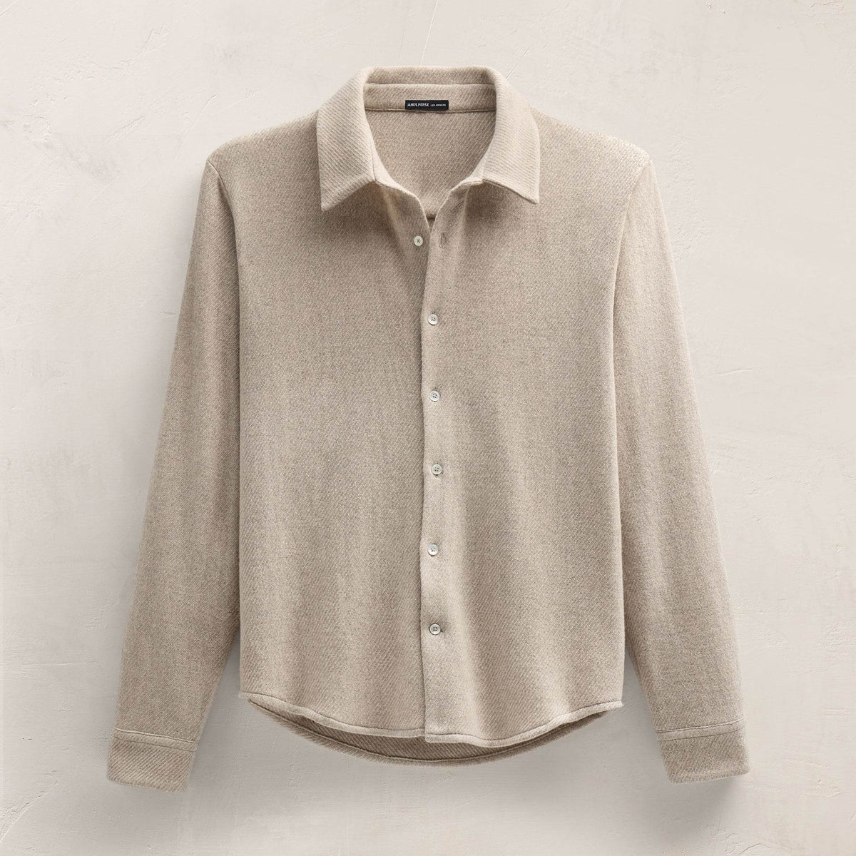 Wool Cashmere Twill Shirt in Flax | James Perse Los Angeles