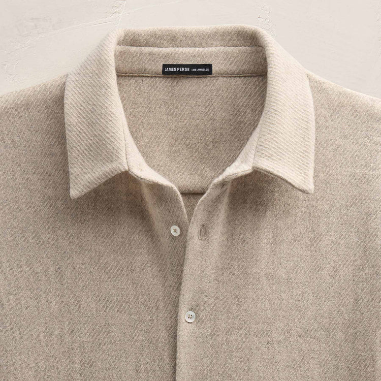 Wool Cashmere Twill Shirt in Flax | James Perse Los Angeles