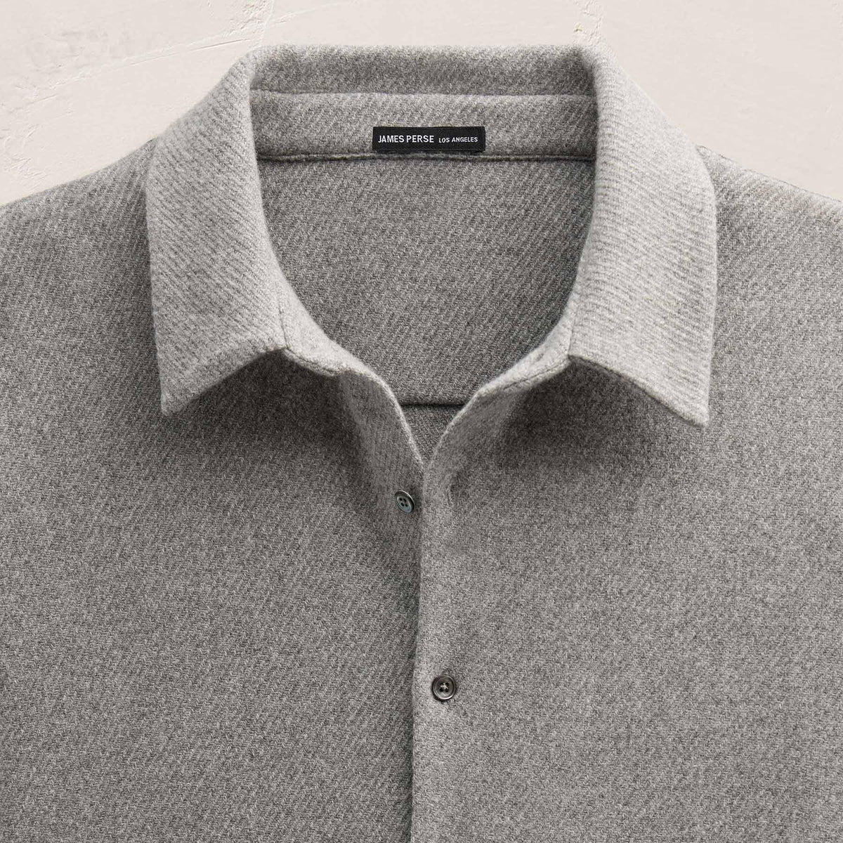 Wool Cashmere Twill Shirt in Heather Grey | James Perse Los Angeles