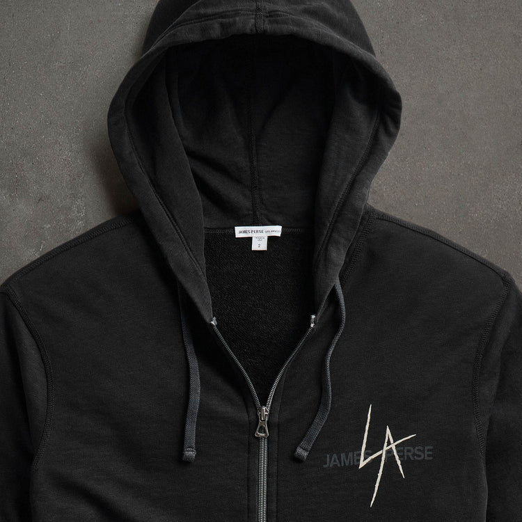 JP x LA in Zipup Hoodie in Black | James Perse Los Angeles