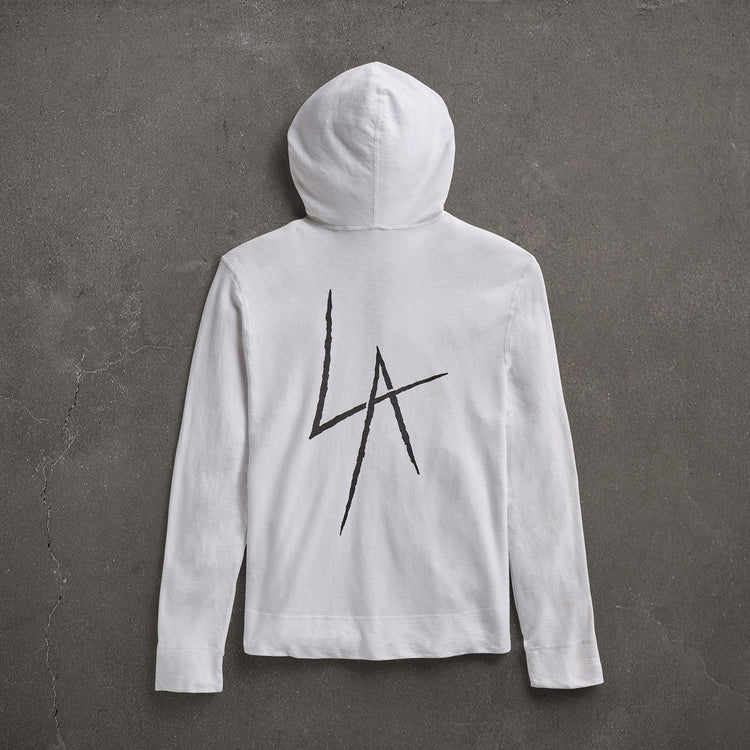JP x LA in Zipup Hoodie in White | James Perse Los Angeles