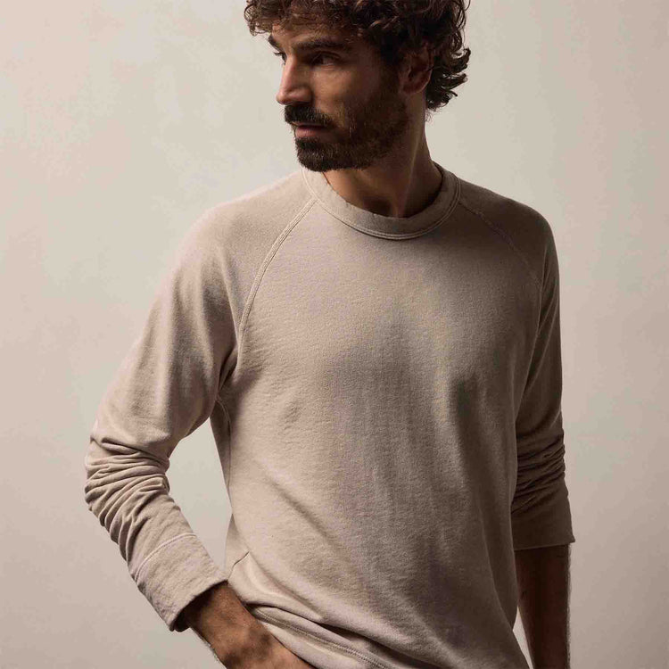 Vintage French Terry Sweatshirt in Stone Pigment | James Perse Los Angeles