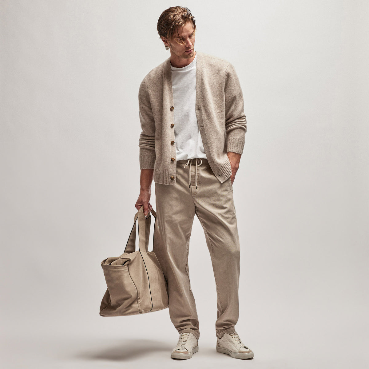 Cotton Twill Pant in Toast Pigment | James Perse Los Angeles