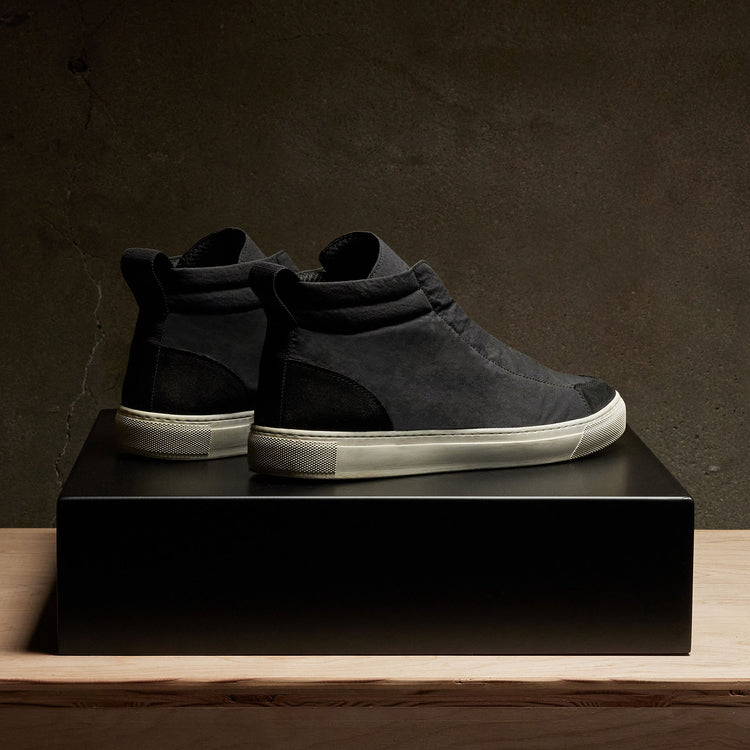 Men's Solstice Skate High Top Sneaker in Black/Black | James Perese Los Angeles