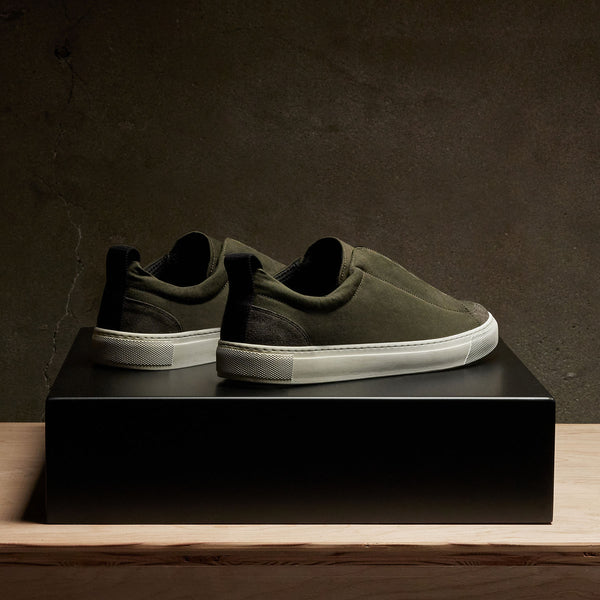 Men's Solstice Skate Low Top Sneaker in Olive | James Perese Los Angeles