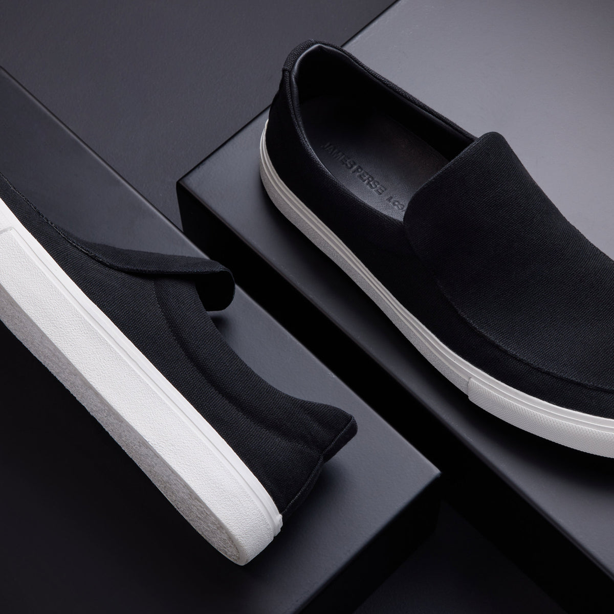 Men's Coastal Canvas Slip On in Black | James Perse Los Angeles