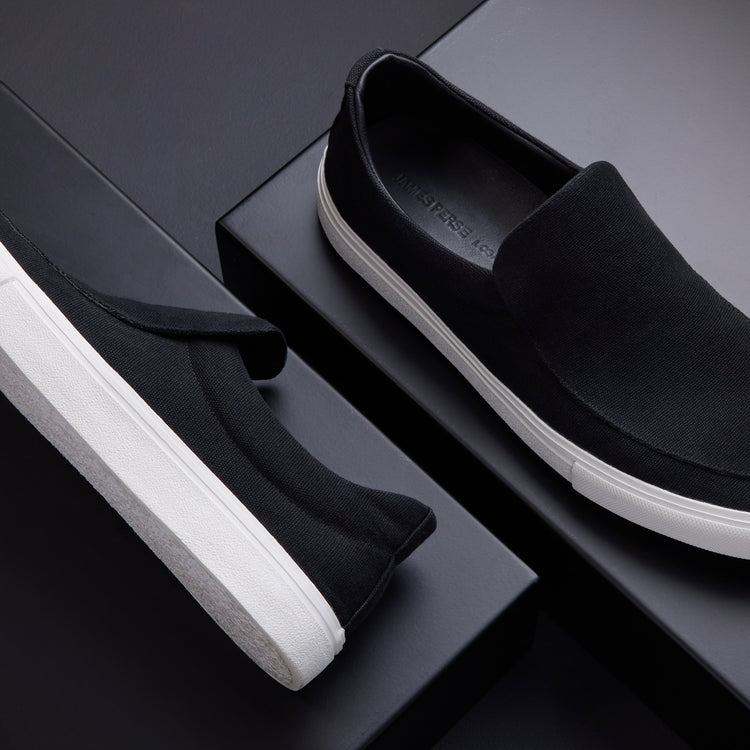 Men's Coastal Canvas Slip On in Black | James Perse Los Angeles