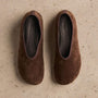 Women's Binded Suede Ballet Flat In Coffee Brown | James Perse Los Angeles