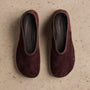 Women's Binded Suede Ballet Flat In Deep Burgundy/Wine | James Perse Los Angeles
