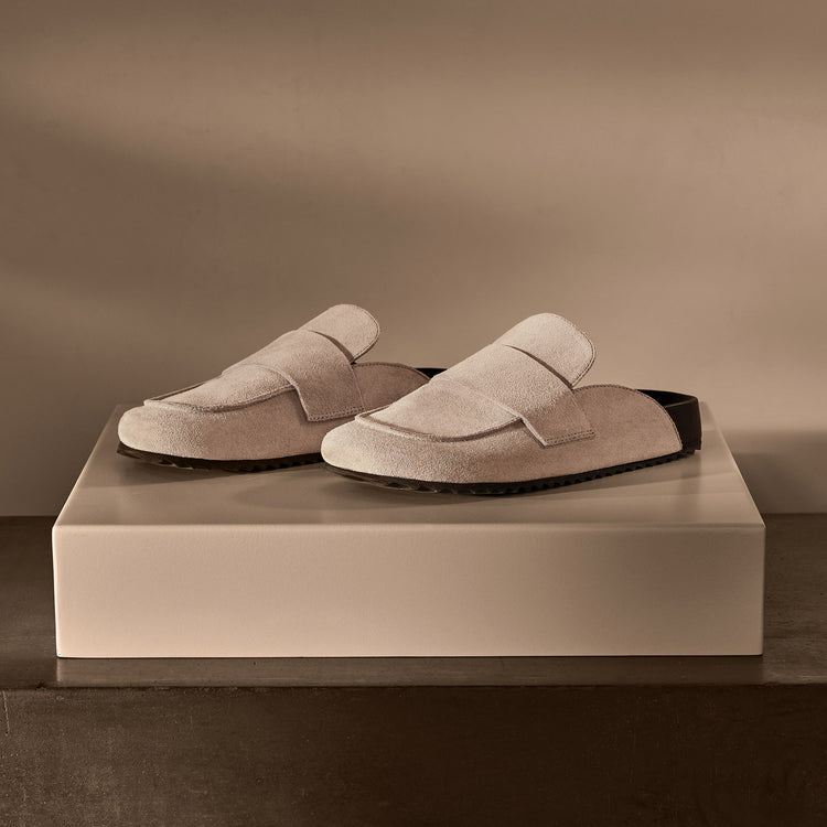 Women's Suede Slip On Loafer - Plaster