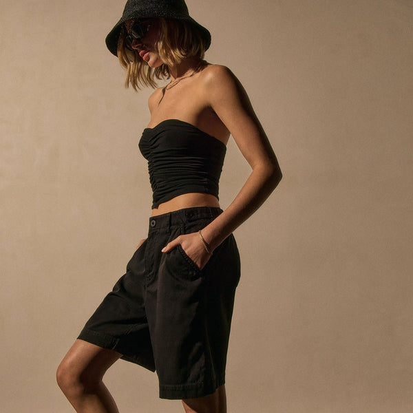 Cotton Long Short - Black Pigment