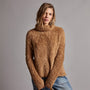 Wool Blend Sherpa Turtleneck Sweater in Caramel | James Perse Los Angeles