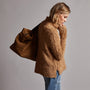 Wool Blend Sherpa Turtleneck Sweater in Caramel | James Perse Los Angeles