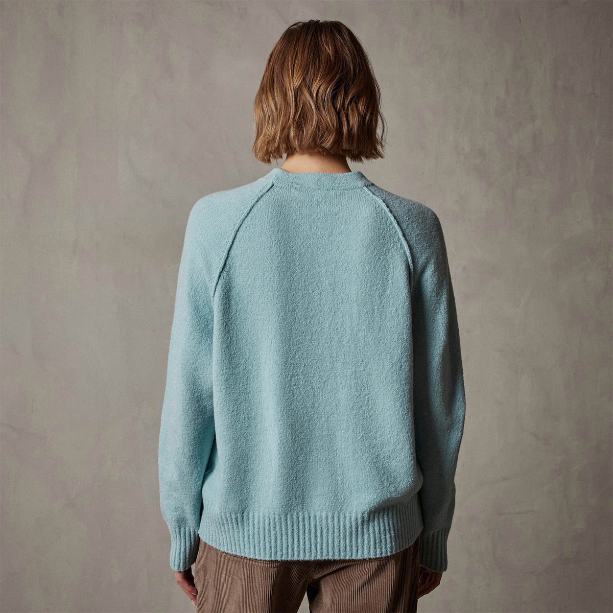 Cotton Cashmere Blend Pullover in Baby Blue | James Perse Los Angeles