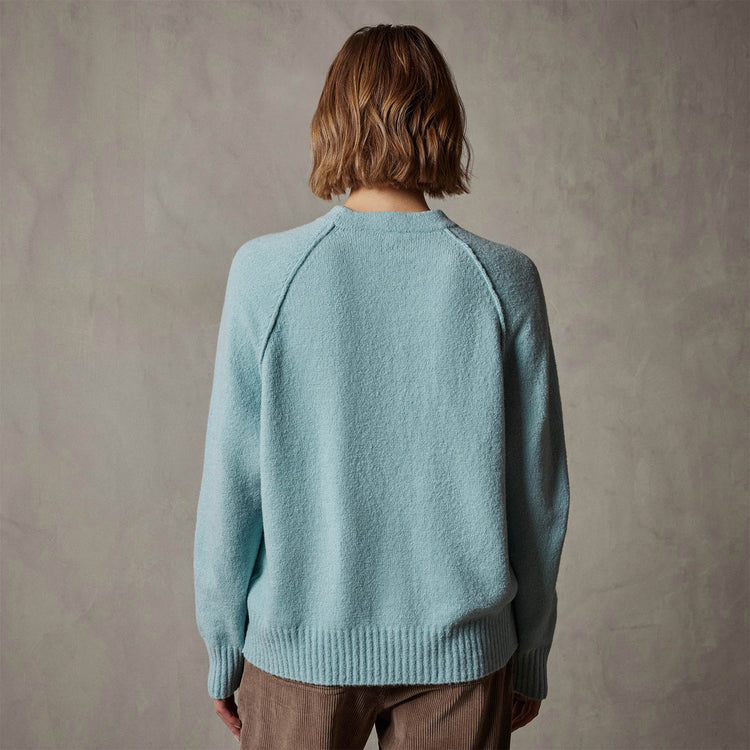 Cotton Cashmere Blend Pullover in Baby Blue | James Perse Los Angeles
