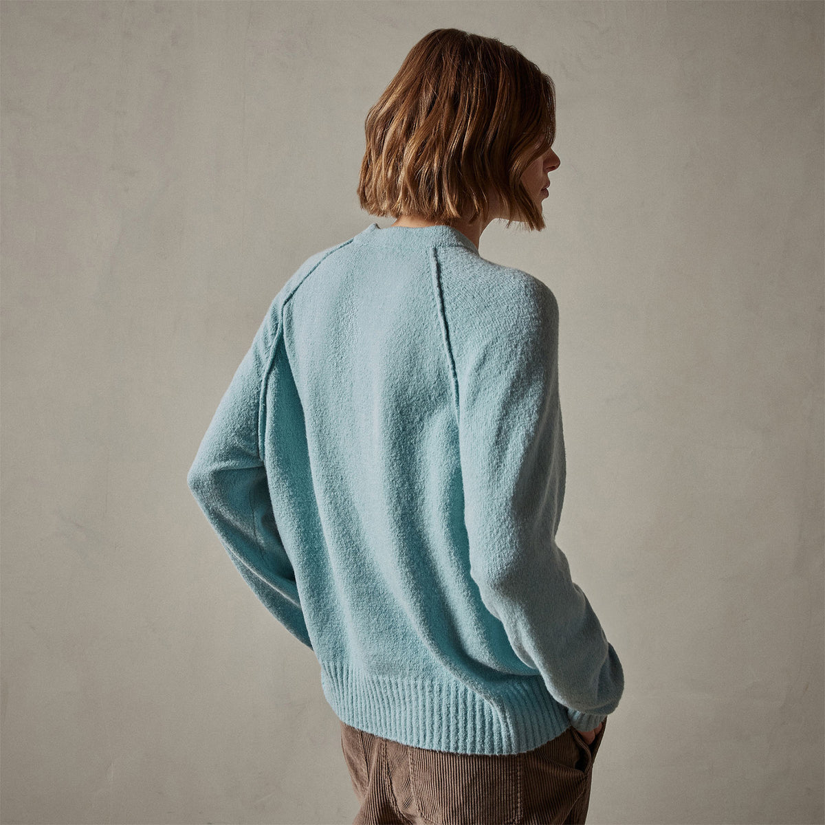Cotton Cashmere Blend Pullover in Baby Blue | James Perse Los Angeles