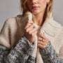 Chunky Knit Cardigan in Ivory/Grey Marl | James Perse Los Angeles