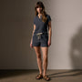 Cotton Linen Waffle Short in Asphalt | James Perse Los Angeles