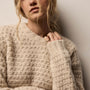 Chunky Knit Cashmere Silk Crew in Biscotti | James Perse Los Angeles