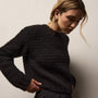 Chunky Knit Cashmere Silk Crew in Black | James Perse Los Angeles