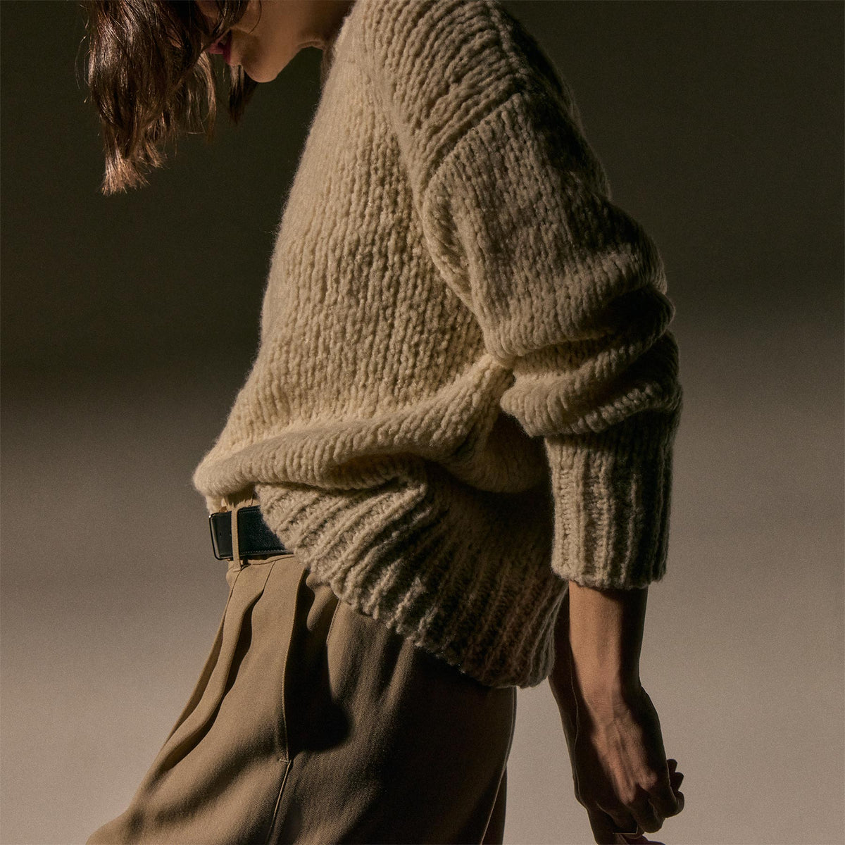 Cashmere Silk Crew Neck in Biscotti | James Perse Los Angeles