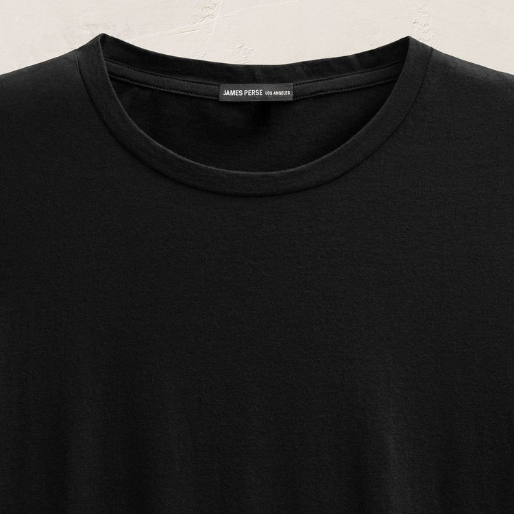 Short Sleeve Elevated Lotus Jersey Crew in Black | James Perse Los Angeles