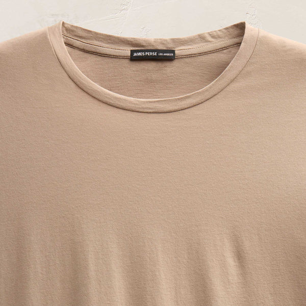 Short Sleeve Elevated Lotus Jersey Crew in Coffee | James Perse Los Angeles