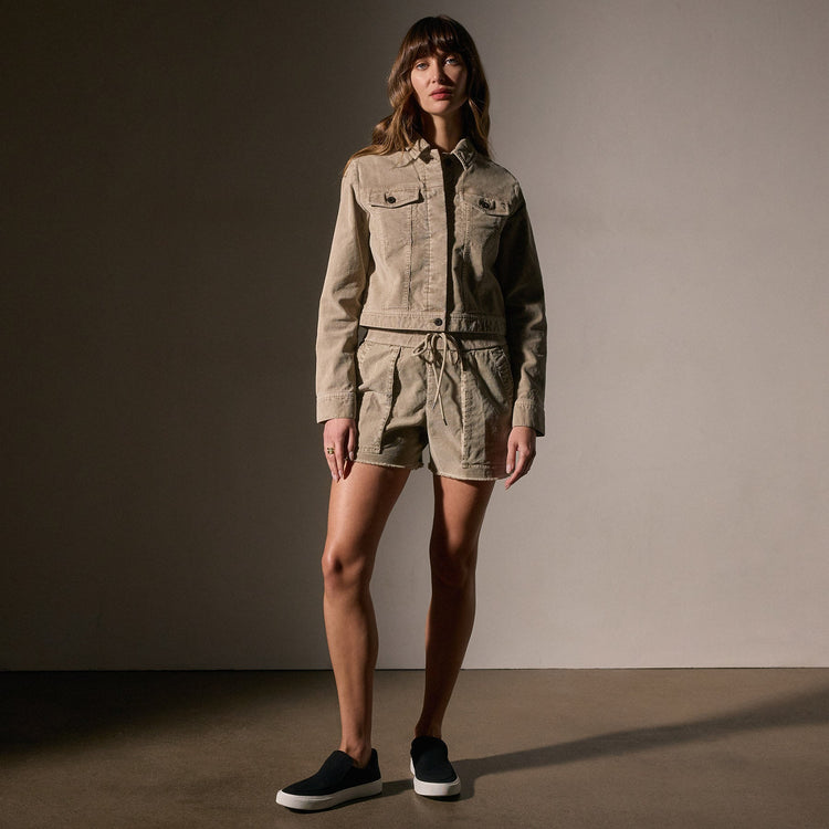 Shrunken Jean Jacket in Overcast Pigment | James Perse Los Angeles