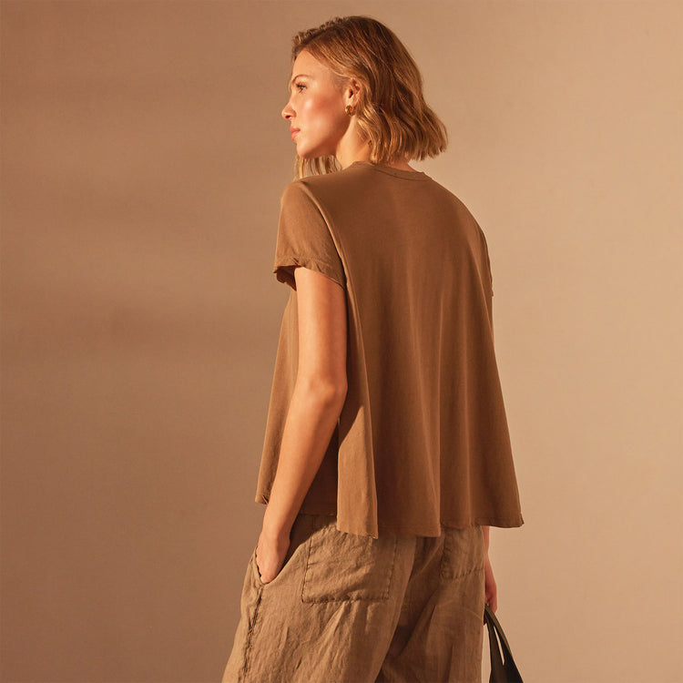 High Gauge Fresca Baby Doll Tee in Cashew | James Perse Los Angeles