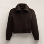 Recycled Cashmere Zip Funnel Neck in Kona/Black | James Perse Los Angeles
