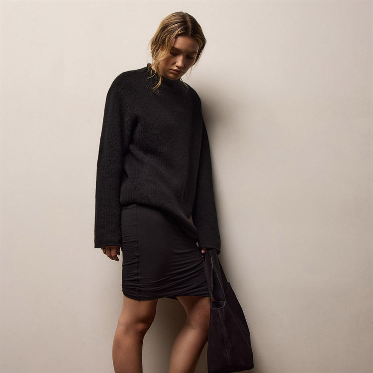 Heavy Spun Cashmere Sweater in Black | James Perse Los Angeles