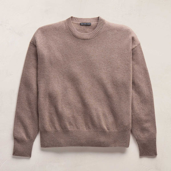 Spun Cashmere Crew Neck in Warm Brown | James Perse Los Angeles