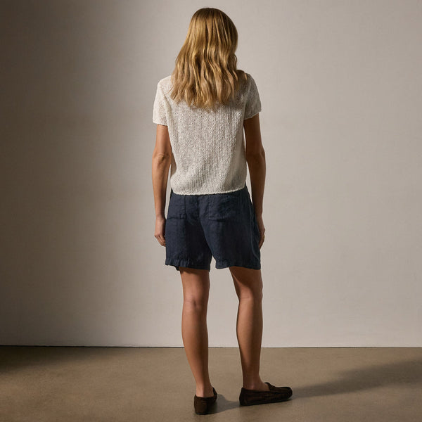 Lightweight Linen Elastc Short in Classic Navy | James Perse Los Angeles