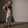 High Low Linen Skirt in White | James Perse Los Angeles